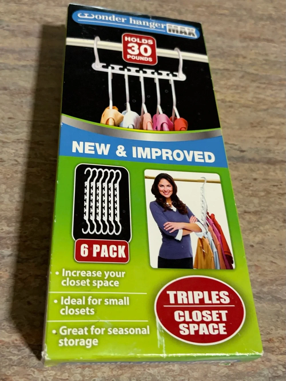 As Seen on Tv Max 6-Pack Space-Saving Closet Hangers — White